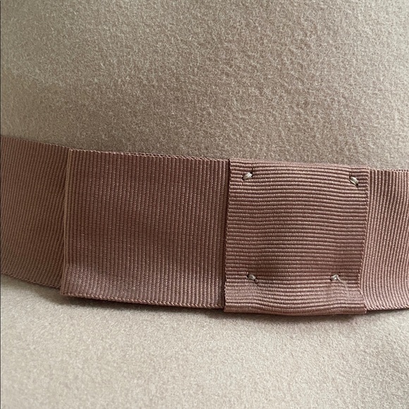 Brixton Joanna neutral felt wool hat wide floppy brim fedora grosgrain ribbon M - Picture 15 of 16